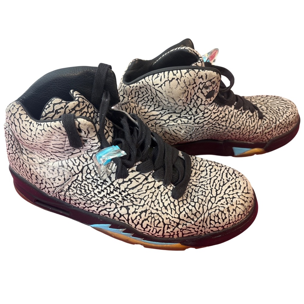 Air Jordan Mens 5 Retro 3Lab5 Elephant Print Silver Gamma Blue Black Sz 11 Retro